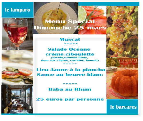 Dimanche 25 mars - Au menu