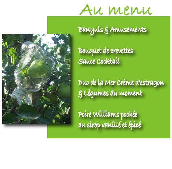Au menu Dimanche 14 octobre Au menu Dimanche 14 octobre