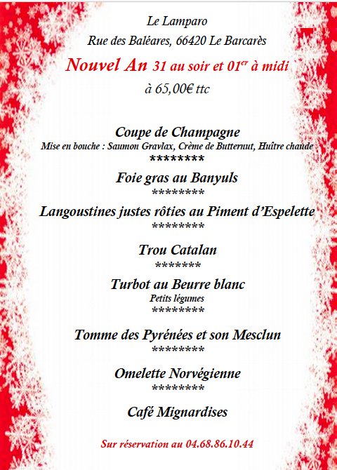 Menu du Nouvel AN